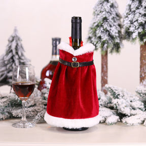 Christmas dress wine bottle set